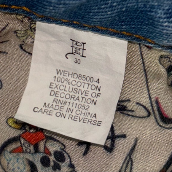 Ed Hardy Y2K vibe Dagger Heart Retro Light Flare Jeans size 30 - Picture 11 of 12